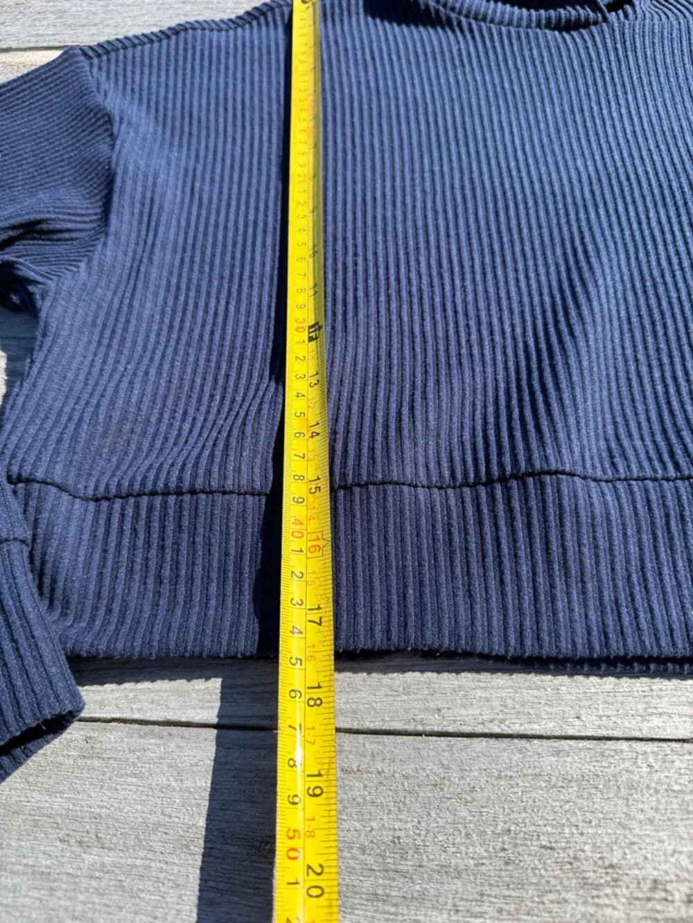 Alo Yoga Muse Hoodie Navy Ribbed Cropped Pullover Size Small 💙